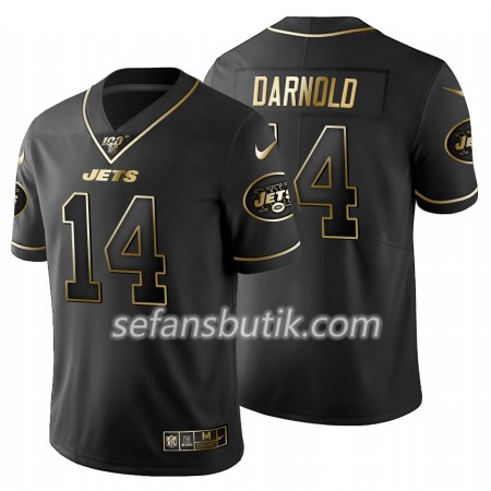 New York Jets Tröjor Sam Darnold 14 Nike Svart Golden Edition 100th - Herr New York Jets Tröjor Sam Darnold 14 Nike Svart Golden Edition 100th - Herr